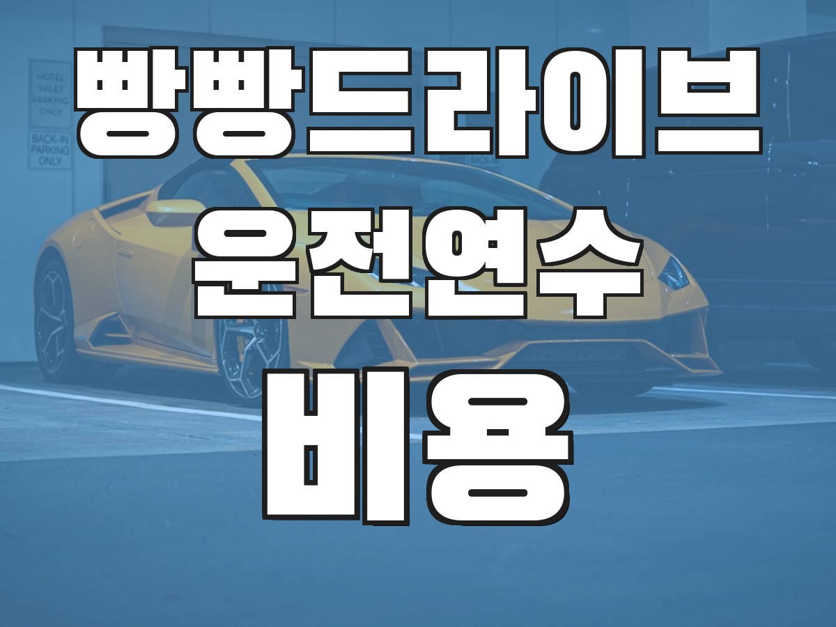 빵빵드라이브 운전연수 비용 - 연수 비용 안내